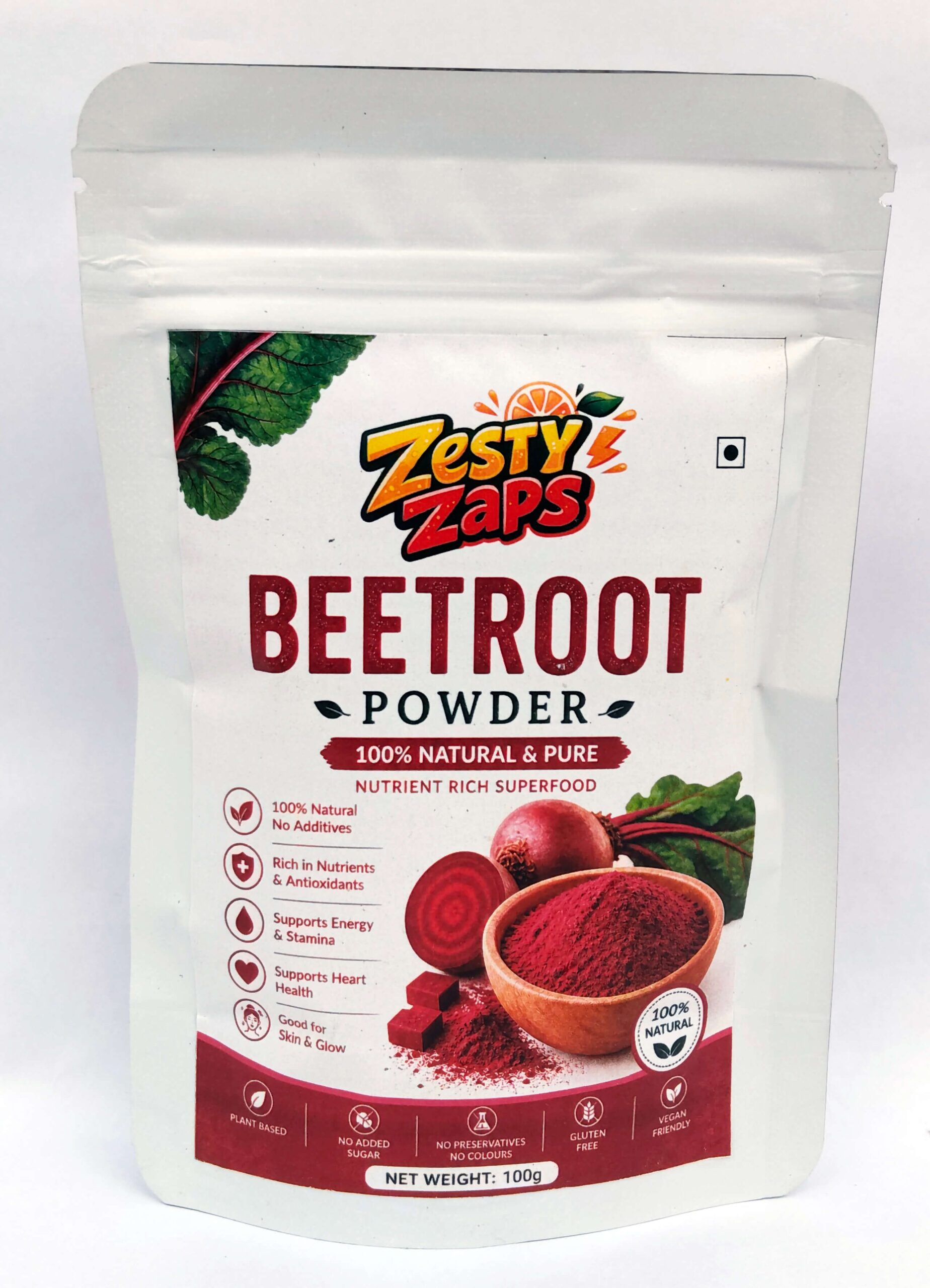 Zesty Zaps Beetroot Powder 100g and 200g | 100% Pure Beetroot Powder | Natural Superfood | No Added Sugar | No Preservatives | Vegan Friendly | Nutrient Rich Beet Root Powder - Image 3
