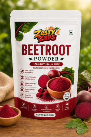 Zesty Zaps Beetroot Powder 100g and 200g | 100% Pure Beetroot Powder | Natural Superfood | No Added Sugar | No Preservatives | Vegan Friendly | Nutrient Rich Beet Root Powder