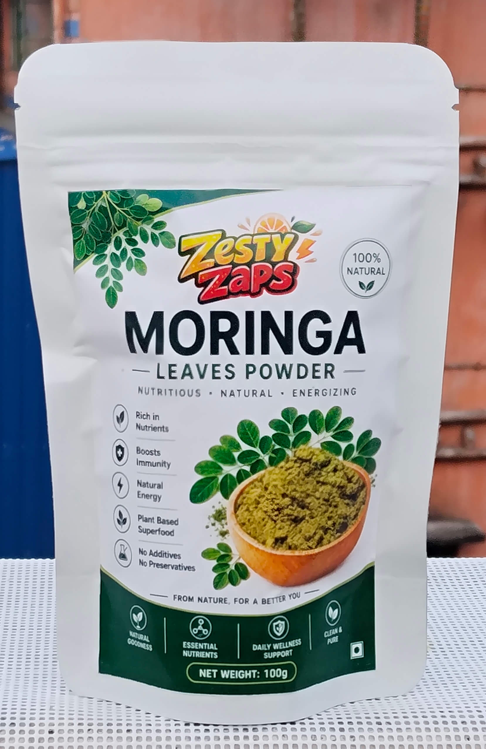 Zesty Zaps Moringa Powder Combo Pack (100g X 2) | 100% Pure Moringa Leaf Powder | Natural Plant-Based Superfood | No Additives, No Preservatives | Vegan Friendly | Nutrient Rich Green Powder - Image 2