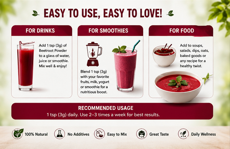 Zesty Zaps Beetroot Powder Combo Pack 100g X 2 | 100% Pure Beetroot Powder | Natural Superfood | No Added Sugar | No Preservatives | Vegan Friendly | Nutrient Rich Beet Root Powder - Image 3
