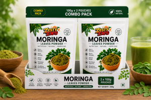 Zesty Zaps Moringa Powder Combo Pack (100g X 2) | 100% Pure Moringa Leaf Powder | Natural Plant-Based Superfood | No Additives, No Preservatives | Vegan Friendly | Nutrient Rich Green Powder