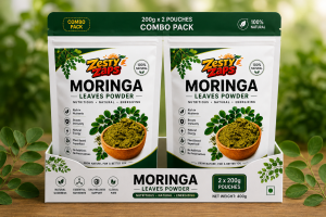 Zesty Zaps Moringa Powder Combo Pack (200g X 2) | 100% Pure Moringa Leaf Powder | Natural Plant-Based Superfood | No Additives, No Preservatives | Vegan Friendly | Nutrient Rich Green Powder